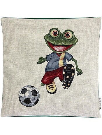 Housse de coussin cm GRAZIE Grenouille footballeuse - polycoton, acrylique