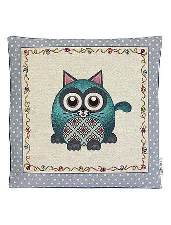Housse de coussin cm TASSO Chat - polycoton, acrylique