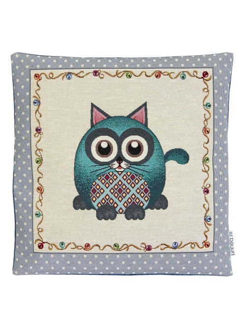 Housse de coussin cm TASSO Chat - polycoton, acrylique - Kiabi