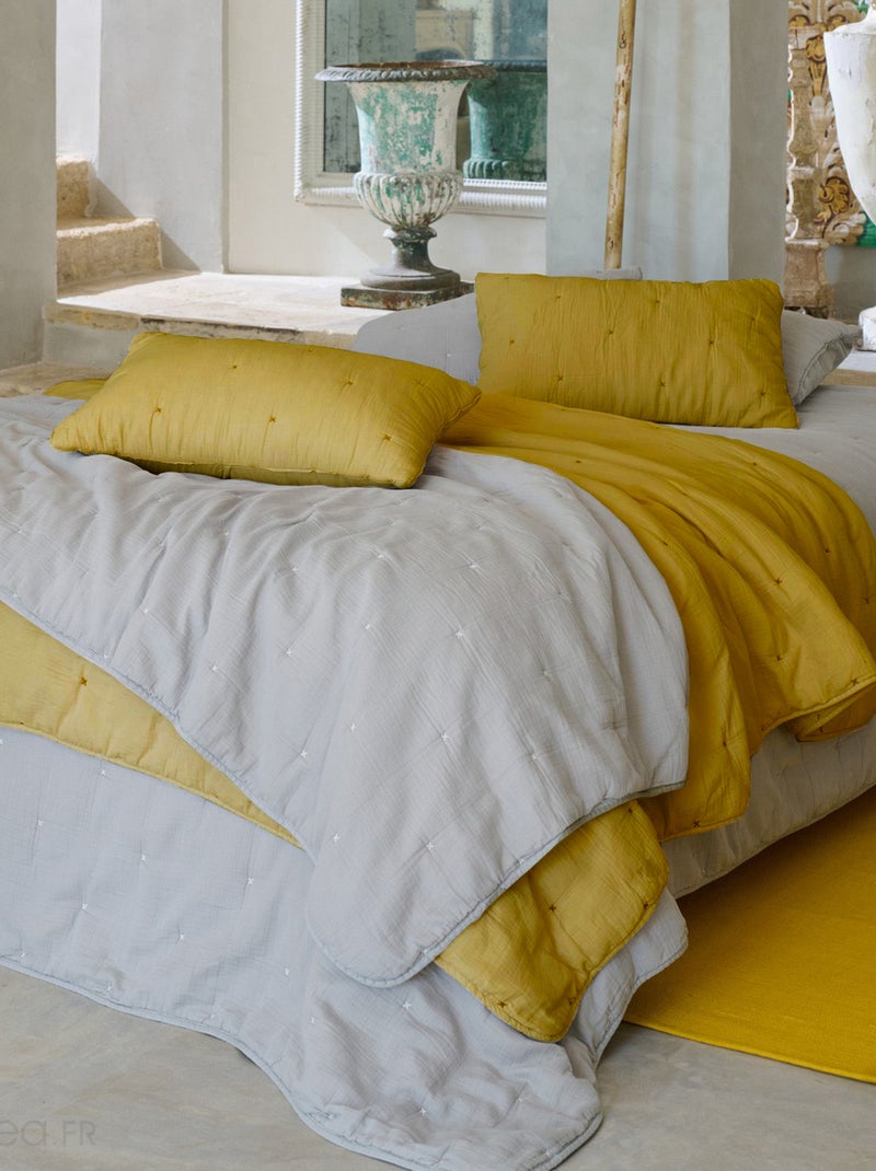 Housse de coussin collection ANDROS Vert tilleul - Kiabi
