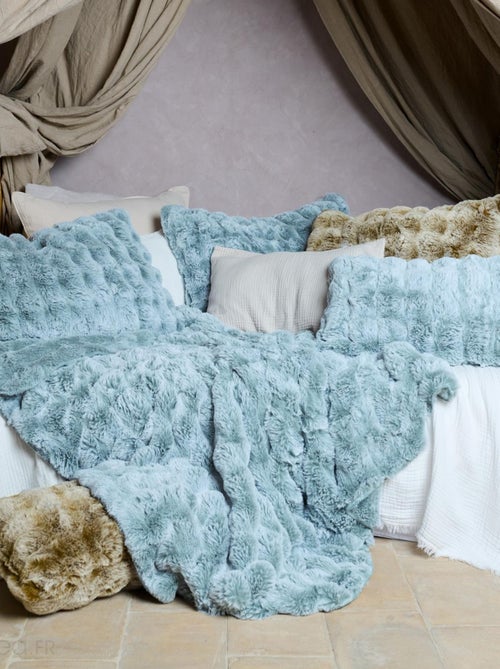 Housse de coussin collection ASTRAKAN fausse fourrure - Kiabi