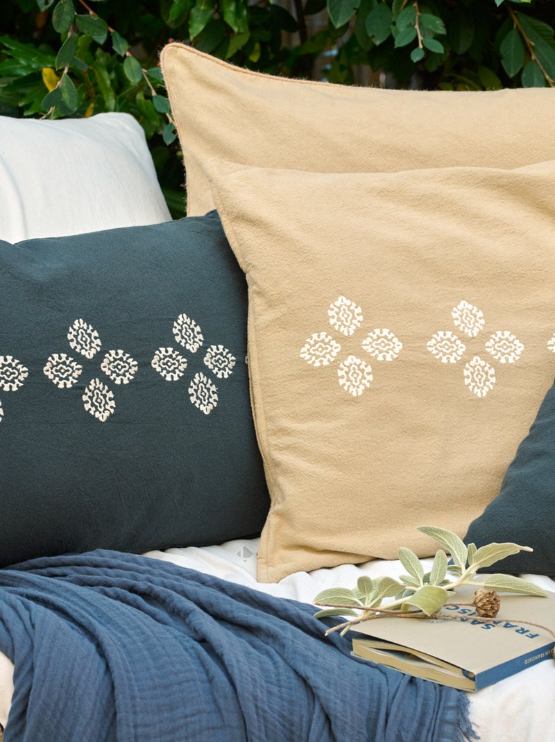 Housse de coussin collection BANDANAS Vert bouteille - Kiabi