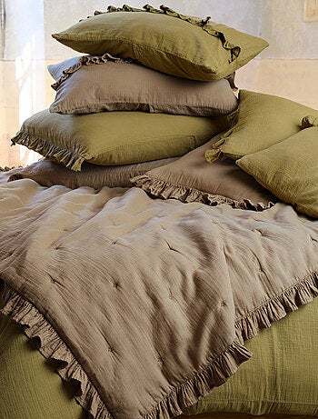 Housse de coussin collection ELZA 2 volants