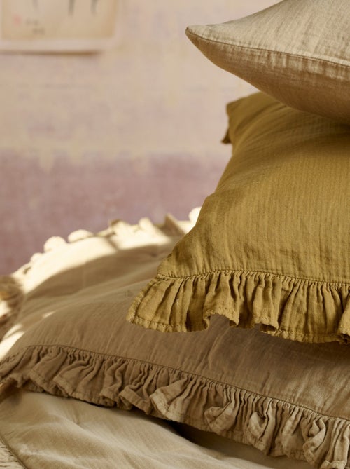 Housse de coussin collection ELZA 2 volants - Kiabi Housse de coussin collection ELZA 2 volants - Kiabi