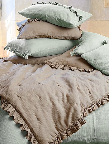 Housse de coussin collection ELZA 2 volants