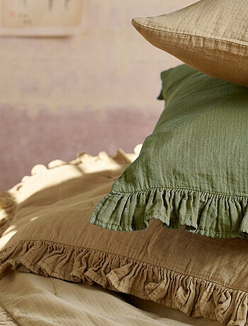 Housse de coussin collection ELZA 2 volants