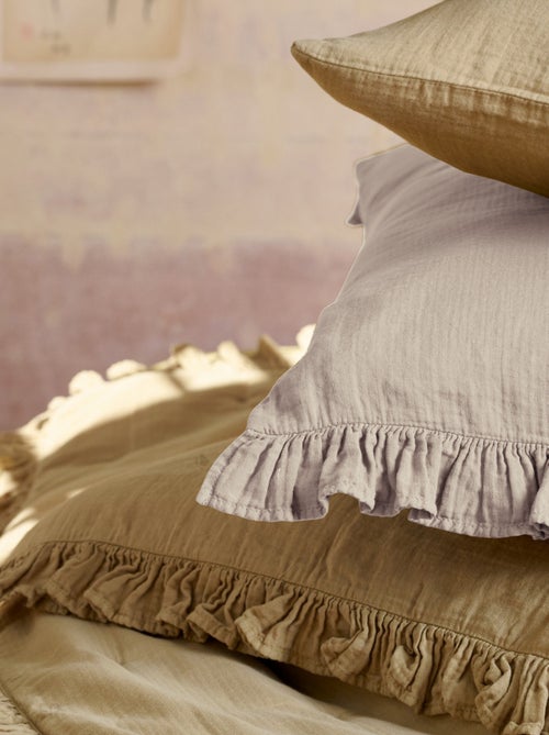 Housse de coussin collection ELZA Volant central - Kiabi