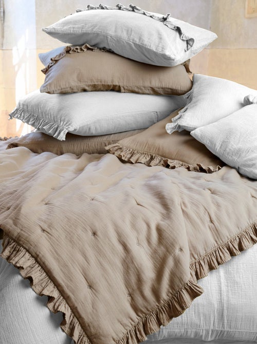 Housse de coussin collection ELZA Volant central - Kiabi