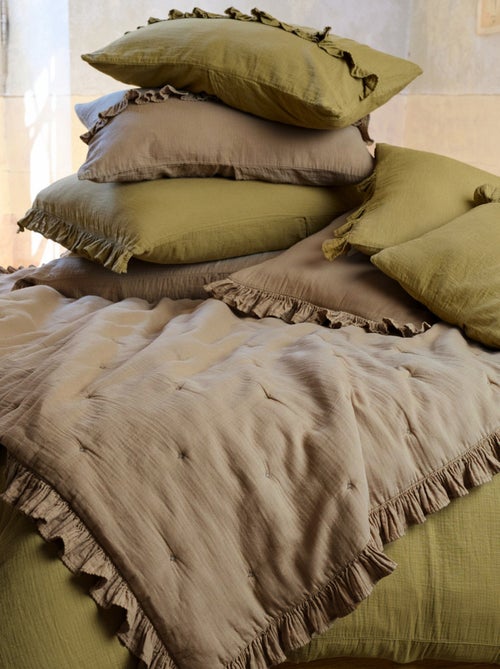 Housse de coussin collection ELZA Volant central - Kiabi