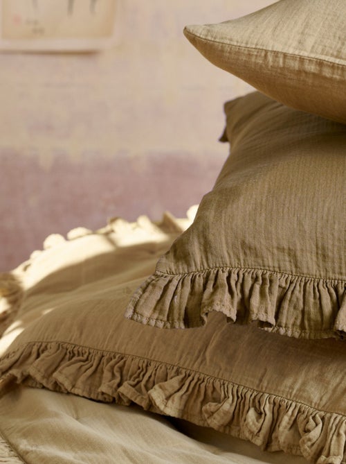 Housse de coussin collection ELZA Volant central - Kiabi
