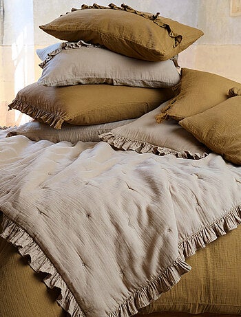 Housse de coussin collection ELZA Volant central