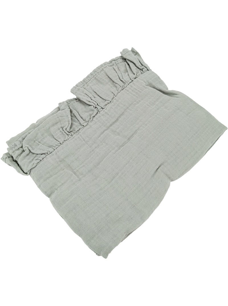 Housse de coussin collection ELZA Volant central Vert anis - Kiabi