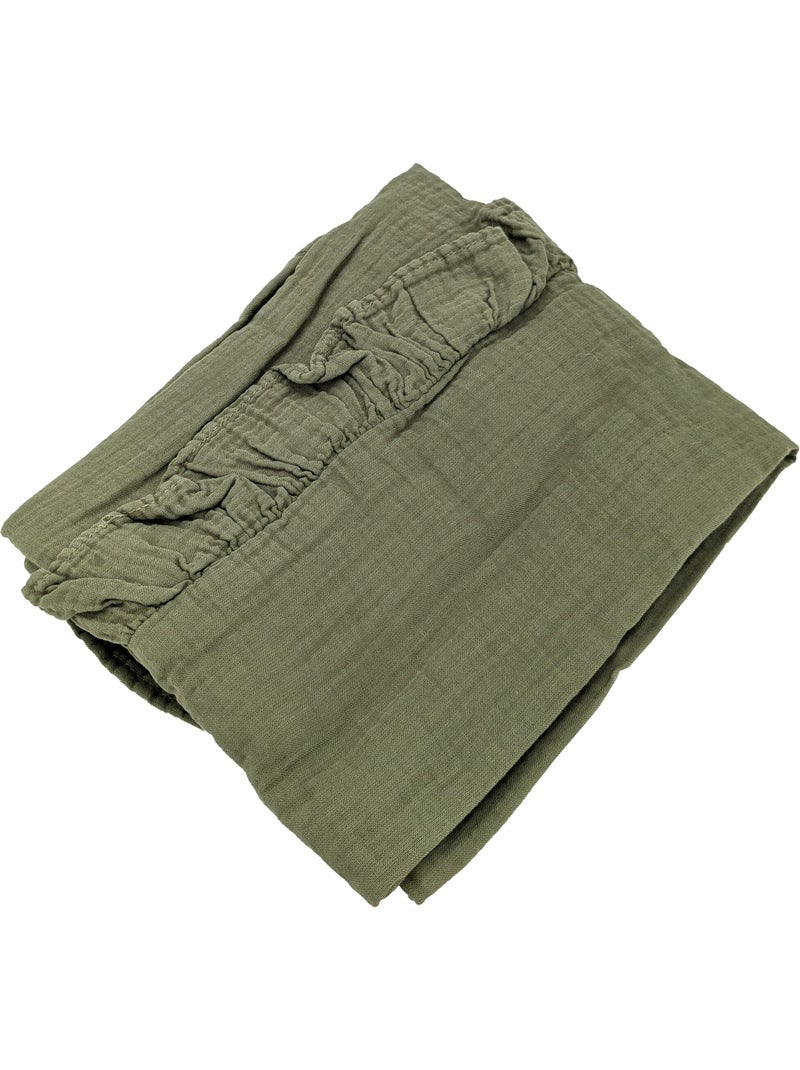 Housse de coussin collection ELZA Volant central Vert bouteille - Kiabi