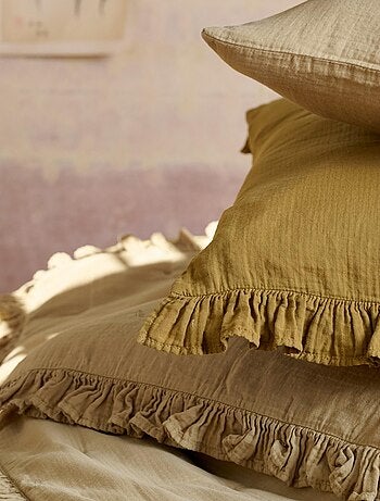 Housse de coussin collection ELZA Volant central