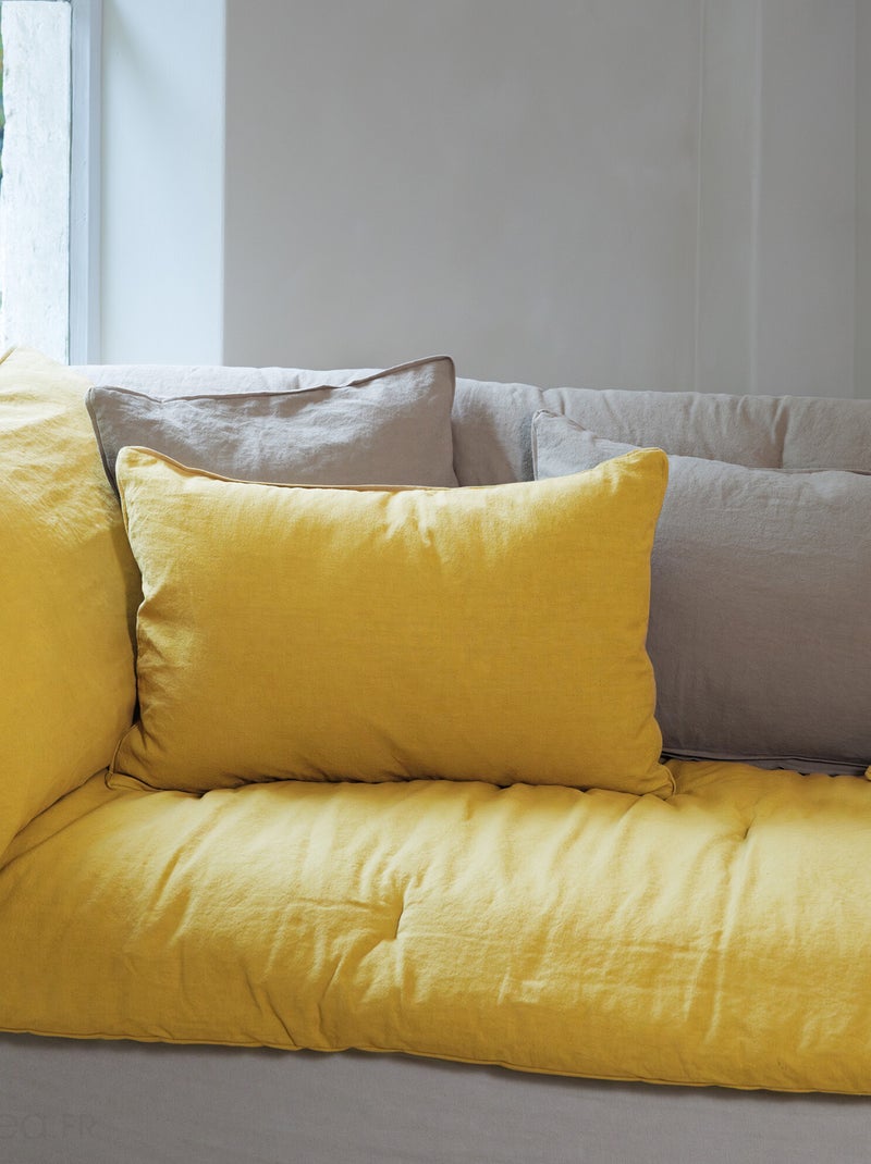 Housse de coussin collection OPERA DECO Moutarde - Kiabi