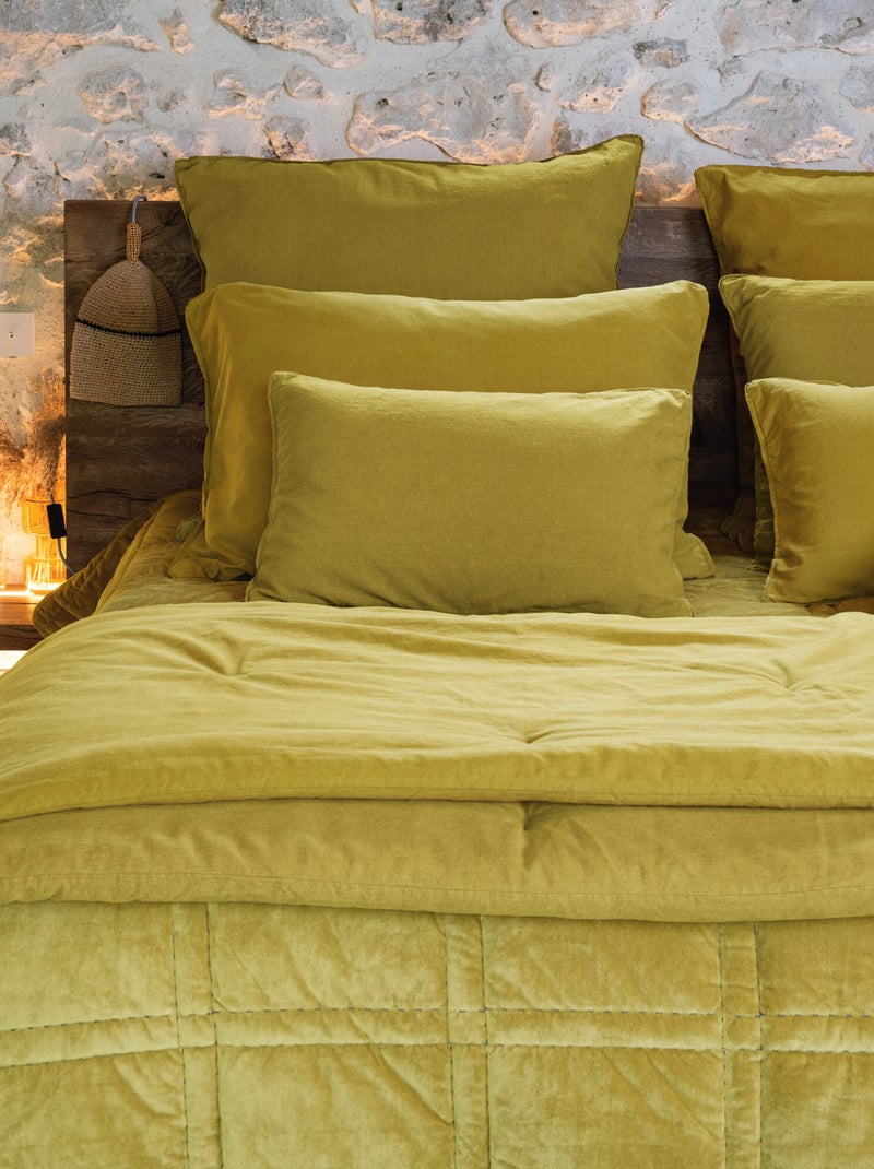Housse de coussin collection OPERA DECO Vert tilleul - Kiabi