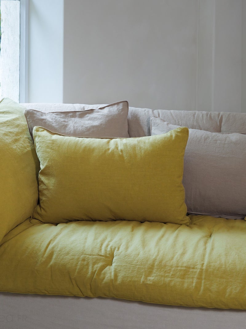 Housse de coussin collection OPERA DECO Vert tilleul - Kiabi