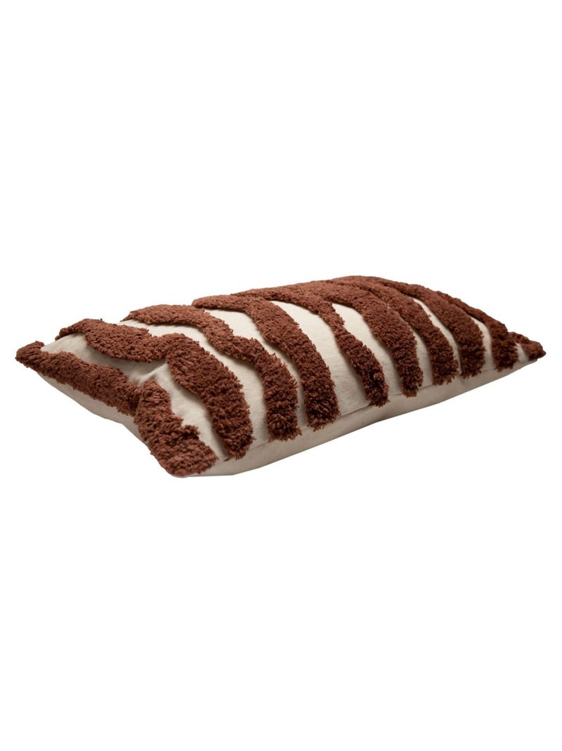 Housse de coussin coton Camel - Kiabi
