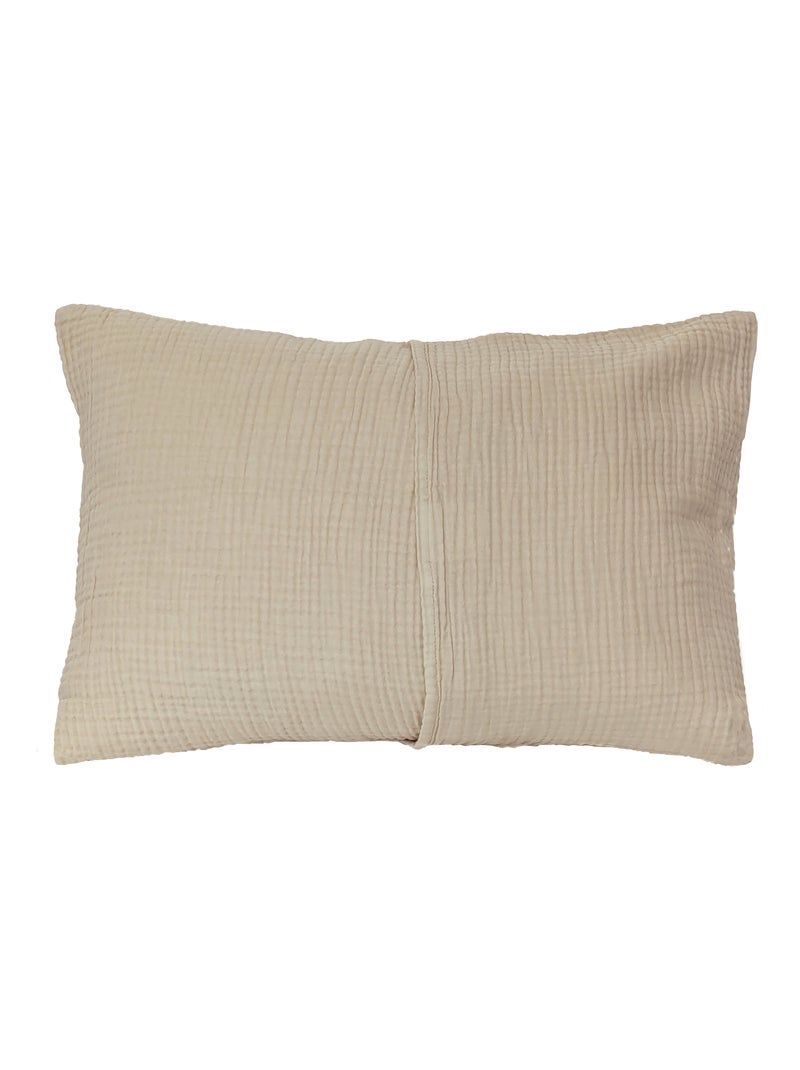 Housse de coussin coton collection PAROS Beige foncé - Kiabi