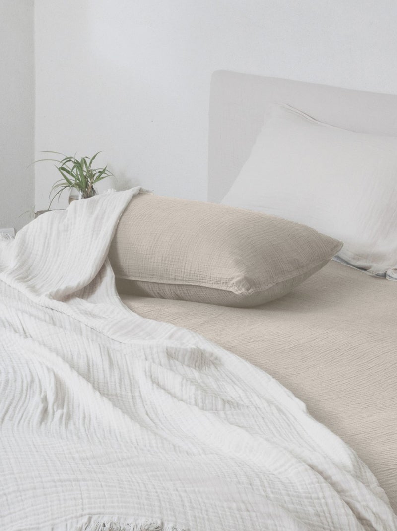 Housse de coussin coton collection PAROS Beige grès - Kiabi