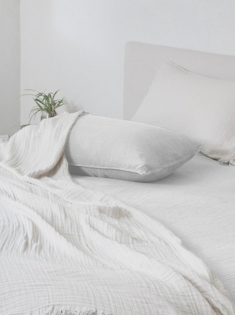 Housse de coussin coton collection PAROS Blanc - Kiabi