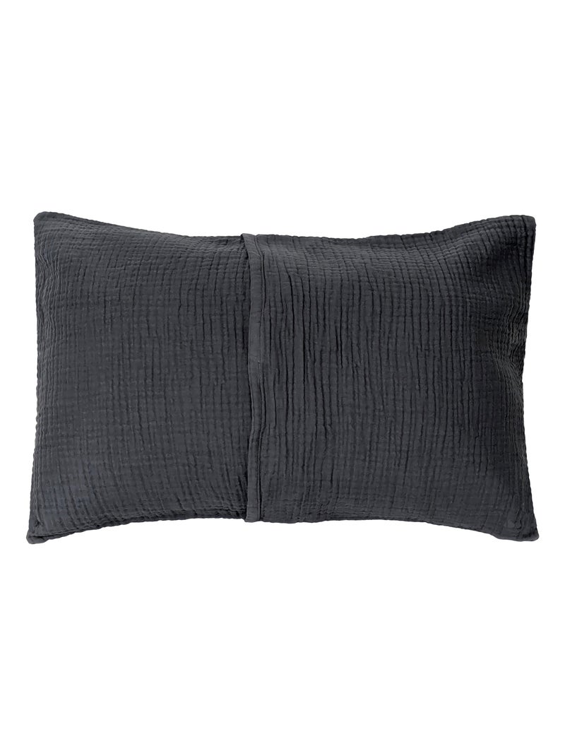 Housse de coussin coton collection PAROS Noir Noir - Kiabi