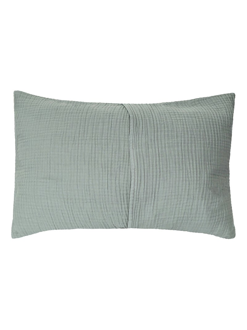 Housse de coussin coton collection PAROS Vert anis - Kiabi