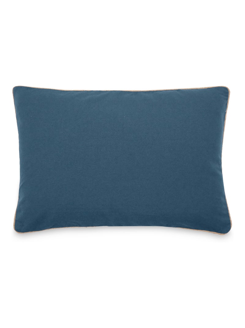 Housse de coussin coton lavé HONO DÉCO Bleu marine - Kiabi