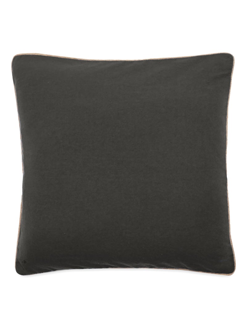 Housse de coussin coton lavé HONO DÉCO Noir Noir - Kiabi