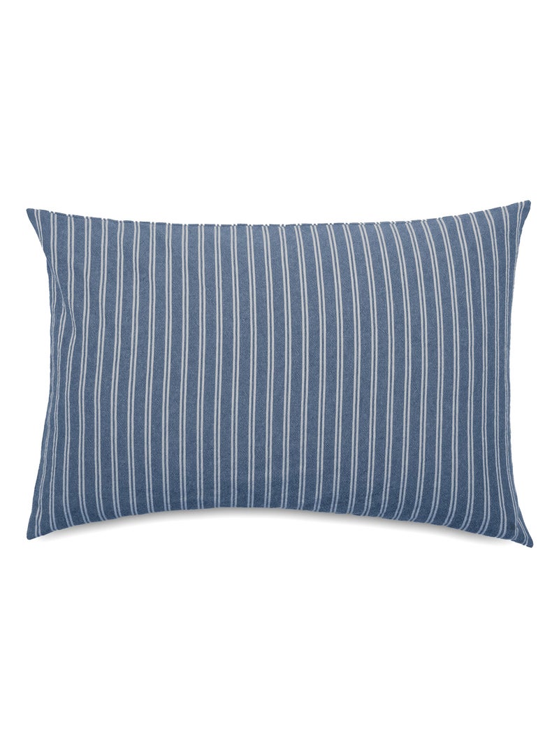Housse de coussin coton lavé LILI DÉCO Bleu marine - Kiabi