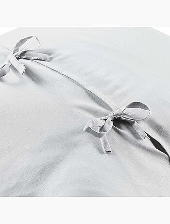 Housse de coussin Cottage 45 cm lin et blanc