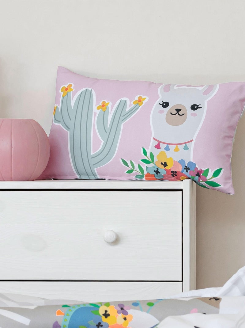 Housse de coussin Cute llamas "Happyfriday" Blanc - Kiabi