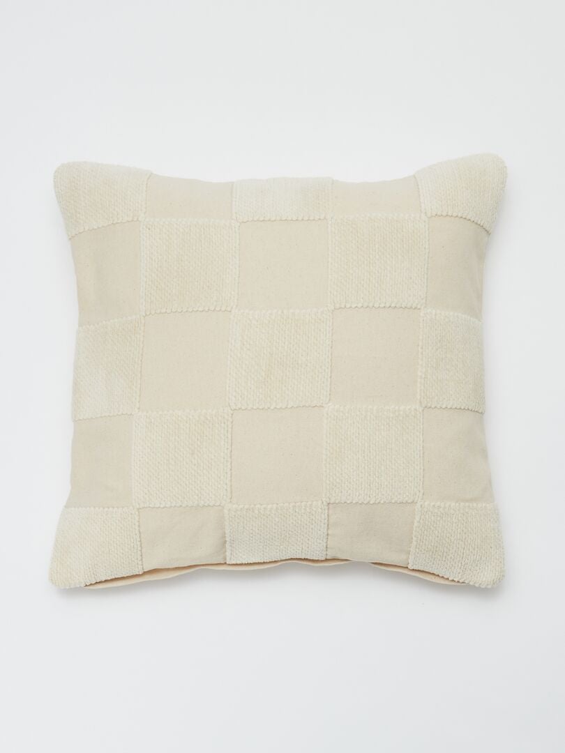 Housse de coussin 'damier' - Kiabi Home Beige - Kiabi