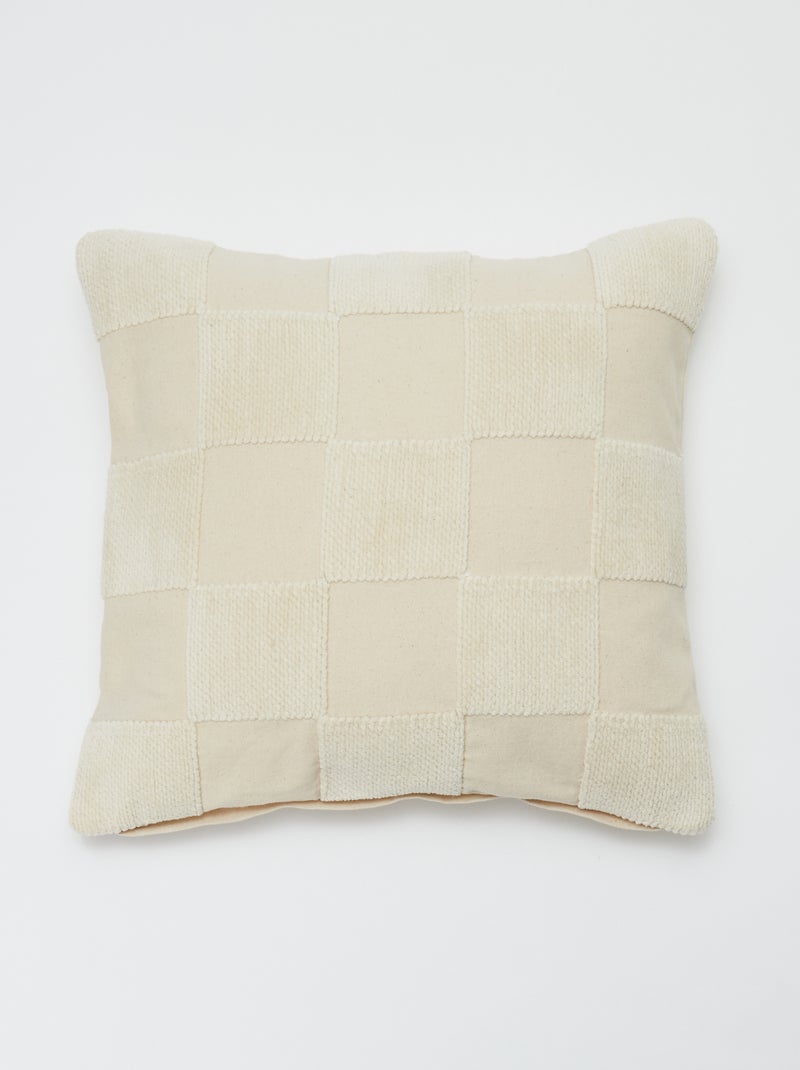 Housse de coussin 'damier' - Kiabi Home Beige - Kiabi