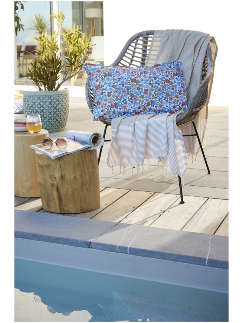 Housse de coussin DANAÉ déperlante et anti-UV Bleu - Kiabi