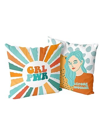 Housse de coussin décoratif Girl power "Happyfriday