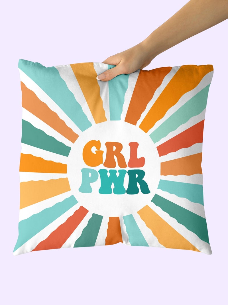 Housse de coussin décoratif Girl power "Happyfriday" Blanc - Kiabi