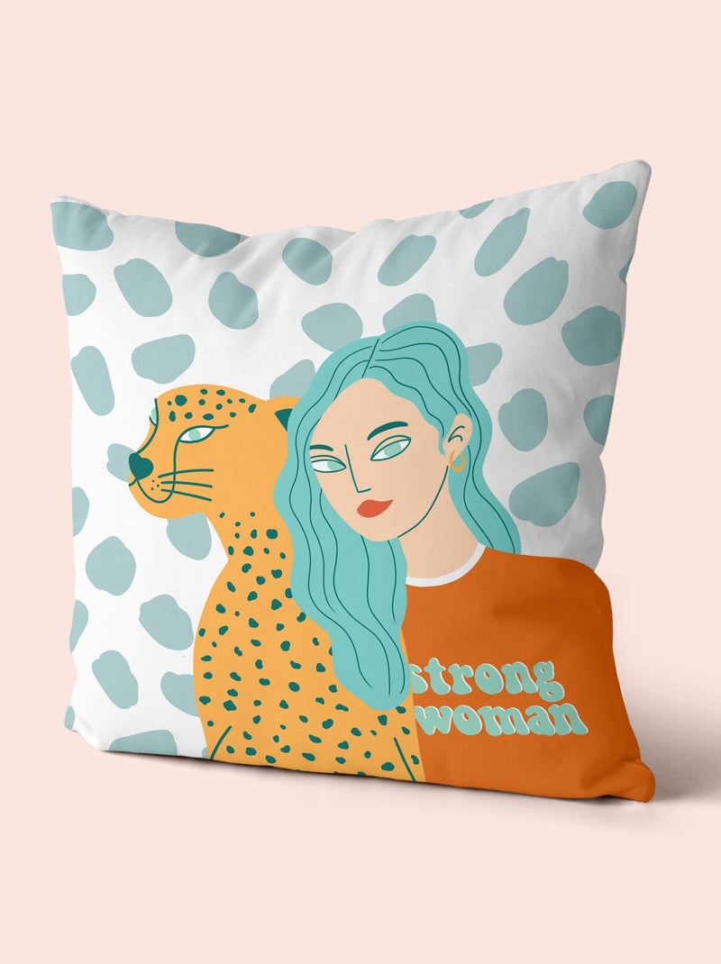Housse de coussin décoratif Girl power "Happyfriday" Blanc - Kiabi