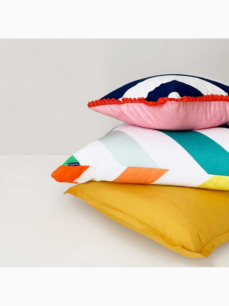Housse de coussin décoratif Happy stripes "Happyfriday" Multicolore - Kiabi
