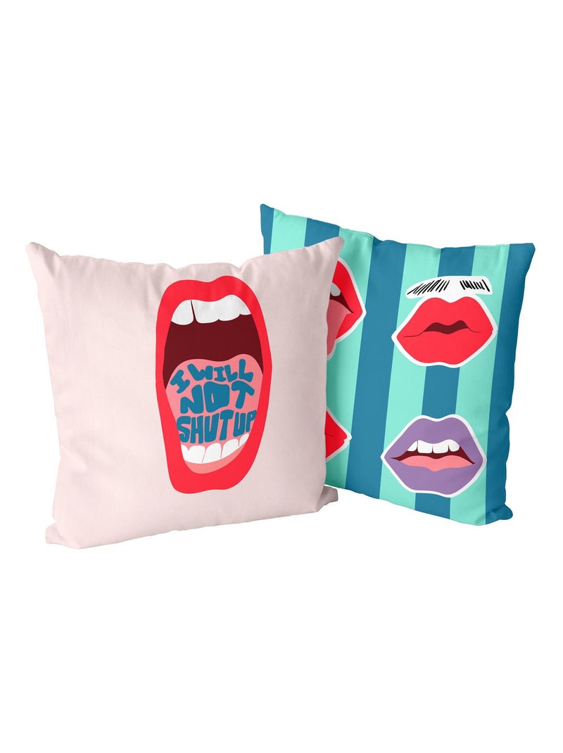 Housse de coussin décoratif Lips "Happyfriday" Blanc - Kiabi