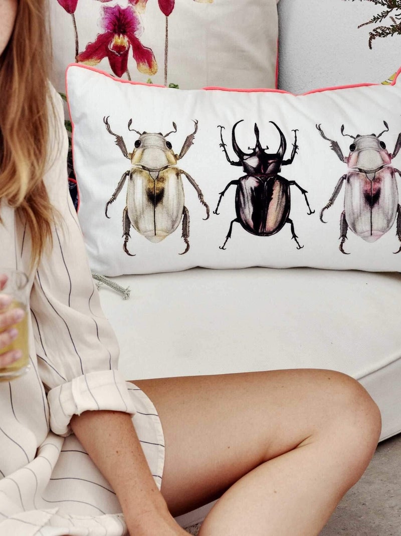 Housse de coussin décoratif Shimmer "Happyfriday" Blanc - Kiabi