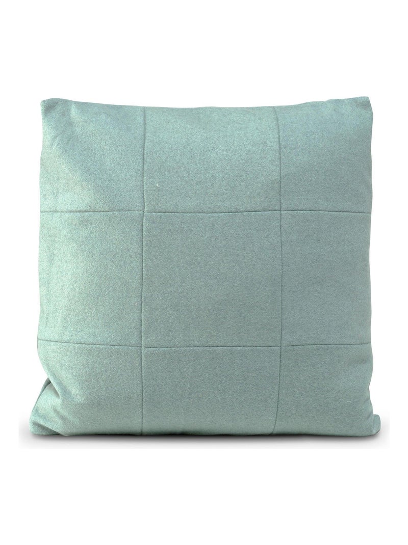 Housse de coussin décoratif Square felt "Happyfriday" Bleu turquoise - Kiabi