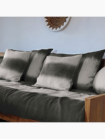 Housse de coussin DEEPALI DECO Tie & dye en lin et coton