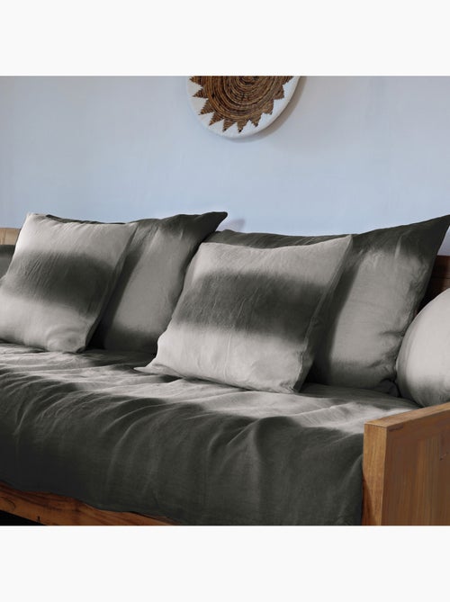 Housse de coussin DEEPALI DECO Tie & dye en lin et coton - Kiabi