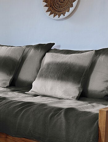 Housse de coussin DEEPALI DECO Tie & dye en lin et coton