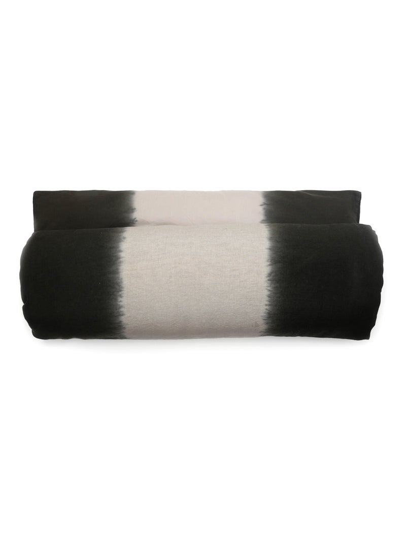 Housse de coussin DEEPALI DECO Tie & dye en lin et coton Marron cappuccino - Kiabi