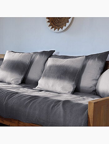 Housse de coussin DEEPALI DECO Tie & dye en lin et coton