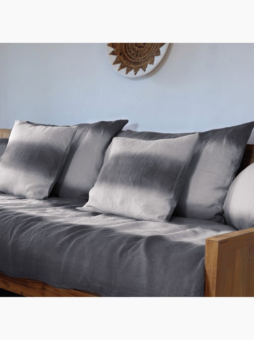 Housse de coussin DEEPALI DECO Tie & dye en lin et coton - Kiabi