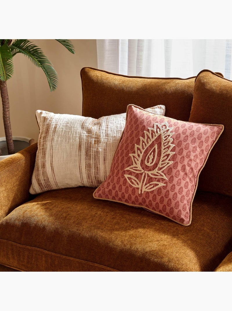 Housse de coussin déhoussable en coton SIENNA Rose foncé - Kiabi