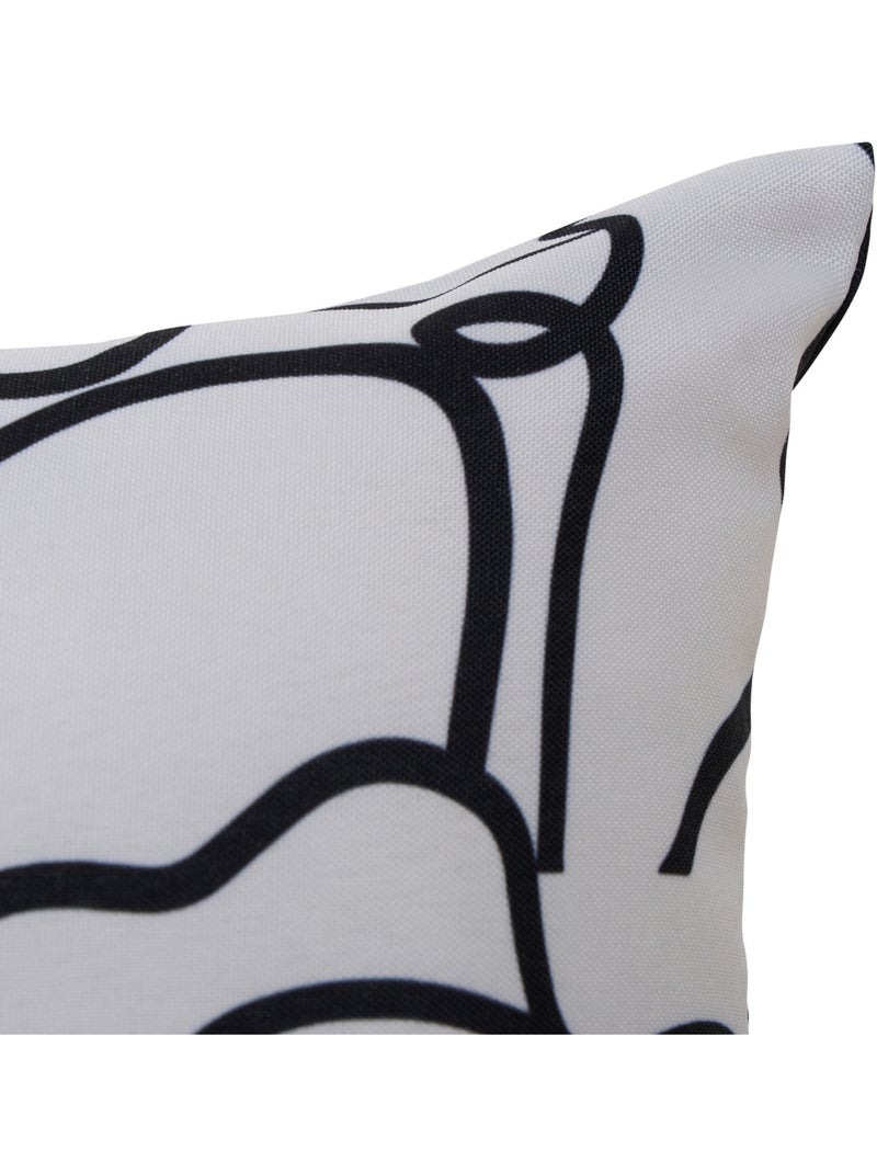 Housse de coussin d'extérieur motif fantaisie NOLAN Blanc froid - Kiabi